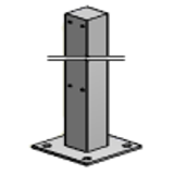 DPHV1-F Line post with height adjustment 1 - Post for safety fence system Flex II