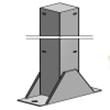 EPHV2-F Corner post with height adjustment 2 - Post for safety fence system Flex II