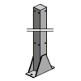TPHV2-F T-joint post with height adjustment 2 - Post for safety fence system Flex II