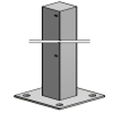 E-EP-F Corner post - Post for safety fence system Flex ll Stainless Steel