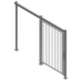E-STS-F Sliding door with hook latch - Safety fence system Flex II Stainless Steel