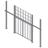 DSTSO-F Double sliding door with hook latch and transom - High fence system Flex II