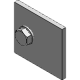 Fence II top mounting clip, flat version with captive hex screw - Accessories for safety fence system Fence II