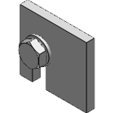 Fence II bottom mounting clip with special hex screw - Accessories for safety fence system Fence II